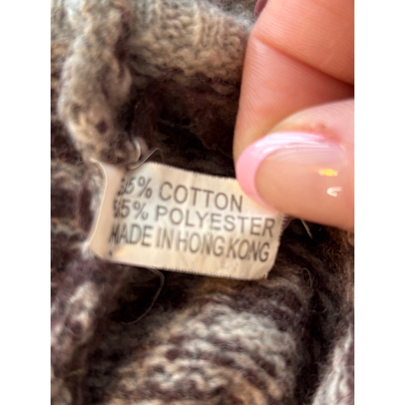 Vintage Short Sleeve Knit Gray Fair Isle Tunic with Floral Pattern Bella Swan - Picture 8 of 9